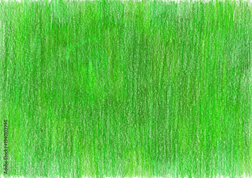 Fényképezés Different shades of vibrant green textured background made with colored pencil scribbles