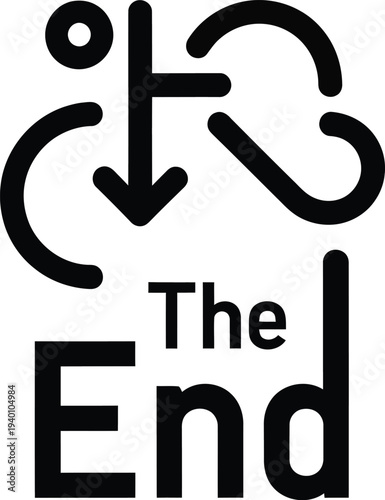 Stylized illustration of a person finishing a race, with finish line and text 'The End' on a simple background