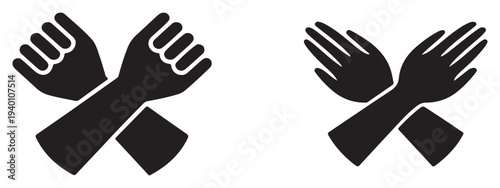 "Crossed Arms Icons – Resistance and Peace Symbols"