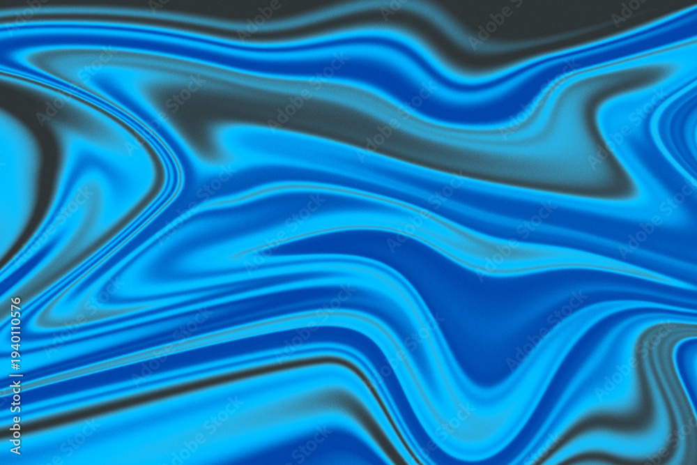 Obraz premium Modern abstract background displaying glossy fluid patterns in rich blues, aquamarine, and hints of dark gray, creating a captivating visual texture.