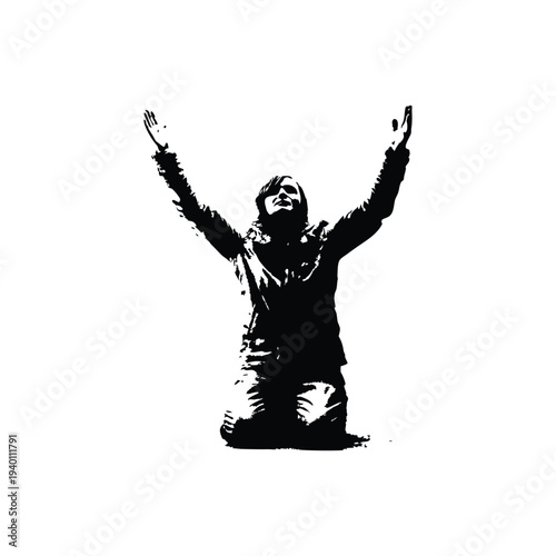 Black and white illustration of a drum set in hand drawn style vector