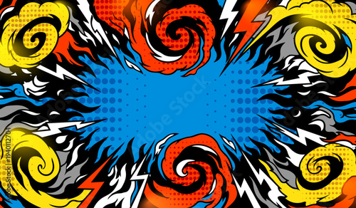 Abstract Graffiti Background with comic style vector illustration