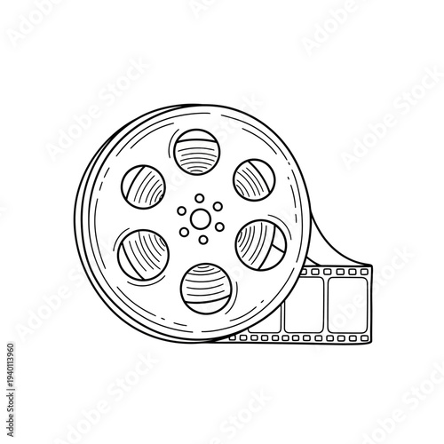 Classic Film Reel and Vintage Filmstrip for Cinematic Content Creation