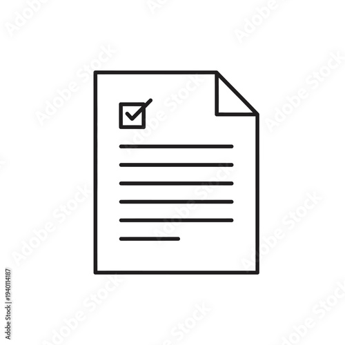 Close-up of a Checklist Document with Checkmark and Text for Task Management
