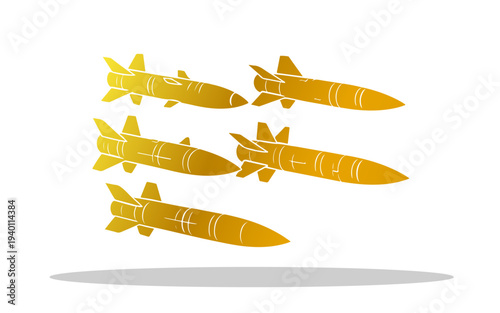 a collection of explosive missiles launched