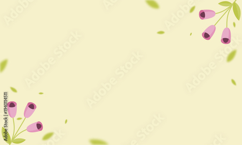 Hand drawn minimal flowers background vector with pastel color