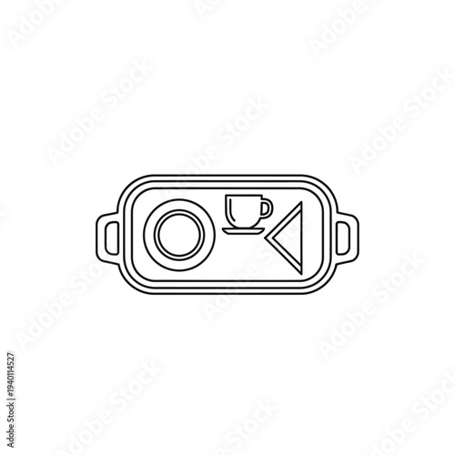 Close-Up of a Modern Camera Lens with a Coffee Cup and Geometric Design Elements
