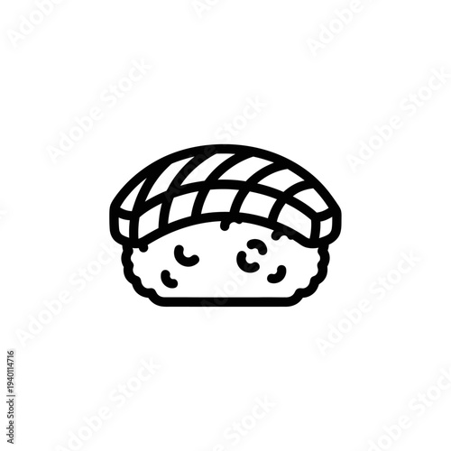 Cute Cartoon Sushi Roll Character with Smiling Expression for Food and Cuisine Themes