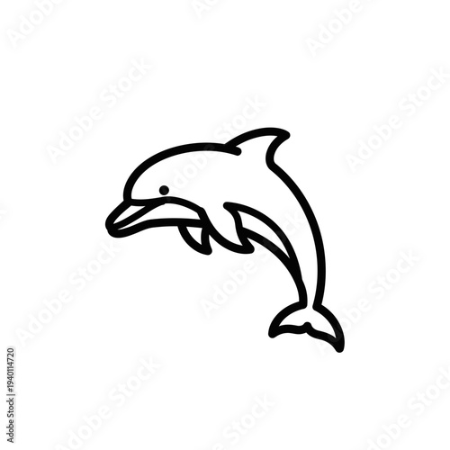 Cute Dolphin Cartoon Illustration with Playful Expression and Ocean Theme
