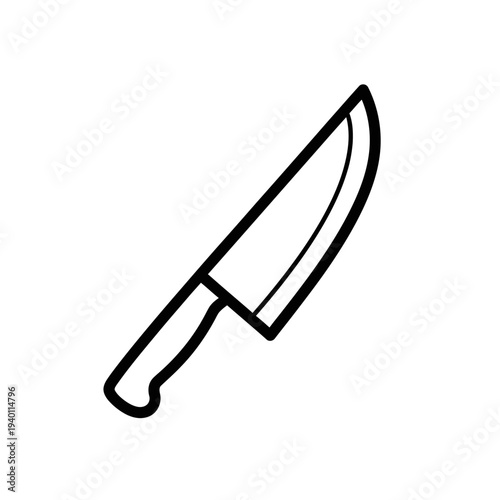 Close-up of a Sharp Kitchen Knife with a Wooden Handle for Culinary Tasks