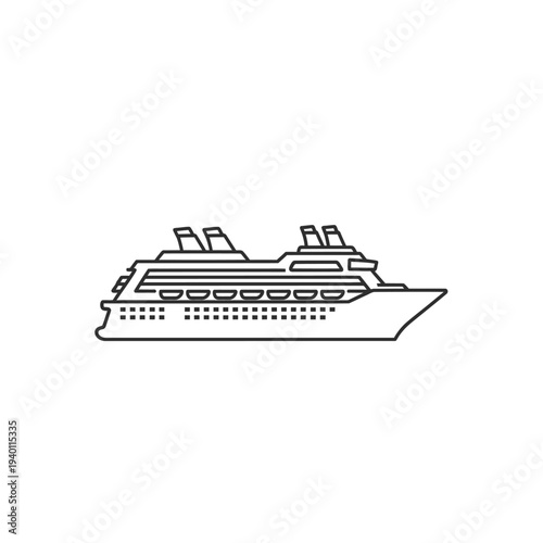 Elegant Cruise Ship Sailing on Calm Ocean Waters Under Clear Sky