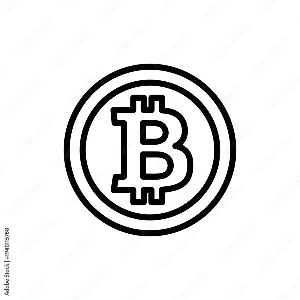 Obraz premium Digital Cryptocurrency Bitcoin Icon Representing Blockchain and Digital Currency