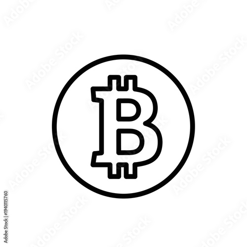 Digital Cryptocurrency Bitcoin Icon Representation for Financial Technology