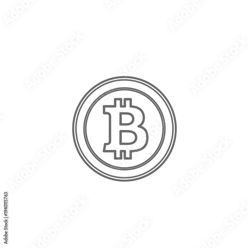 Digital Cryptocurrency Bitcoin Icon Representation for Financial Technology