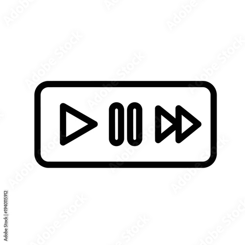 Digital Media Play Button Icon for Streaming and Multimedia Applications