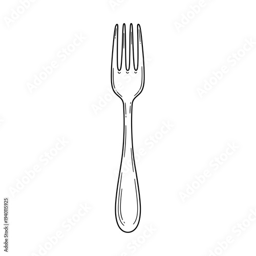 Elegant Stainless Steel Fork Isolated on White Background for Fine Dining and Culinary Presentation
