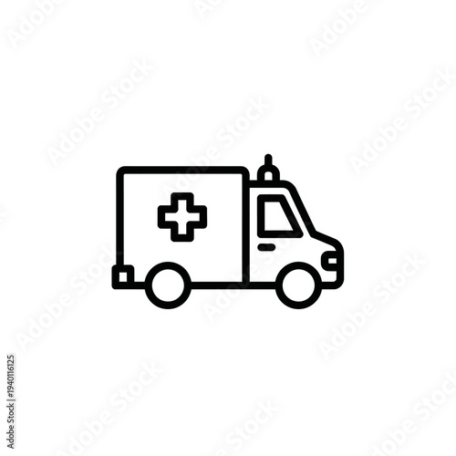 Emergency Medical Ambulance Vehicle in Service for Urgent Patient Transport