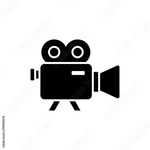 Icon of Vintage Film Camera with Silhouette Design for Creative Media