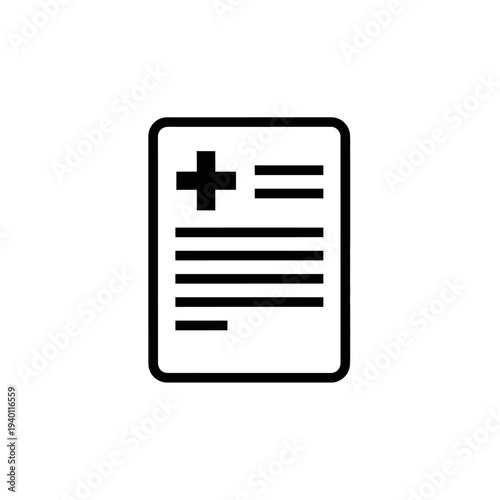 Medical Prescription Document with Healthcare Symbol for Clinic or Hospital Use