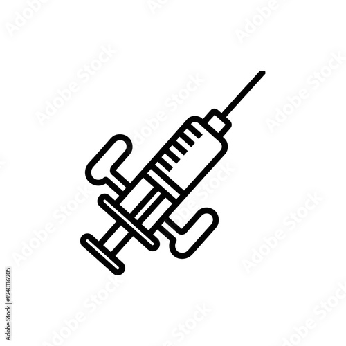 Medical Syringe Icon Illustration for Healthcare and Vaccination Concepts