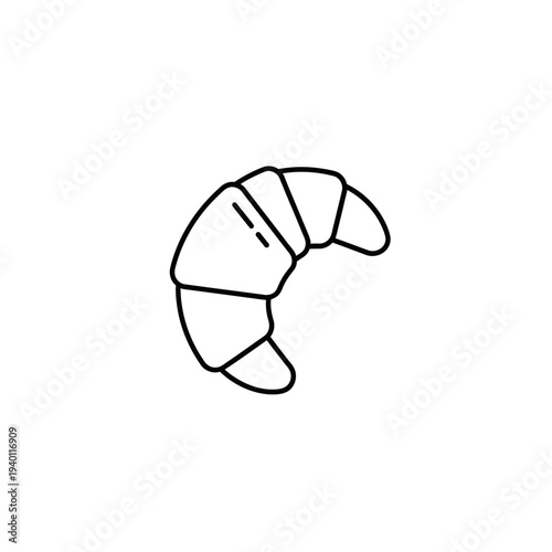 Minimalist Black and White Croissant Illustration for Modern Food Design
