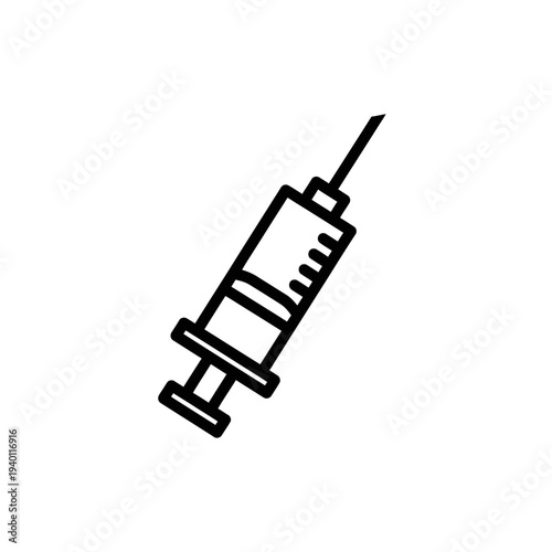 Medical Syringe Icon Illustration for Healthcare and Vaccination Concepts