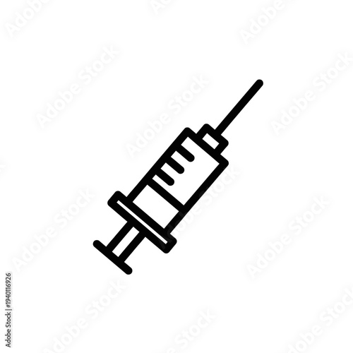 Medical Syringe Icon Illustration for Healthcare and Vaccination Concepts