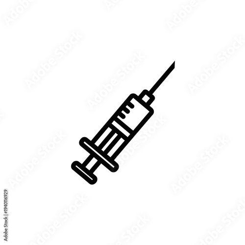 Medical Syringe Icon Illustration for Healthcare and Vaccination Concepts