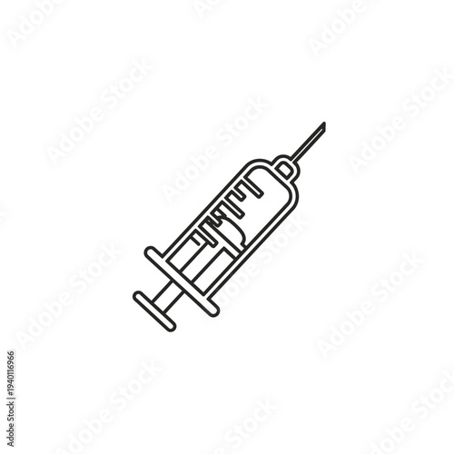 Medical Syringe Icon Representation for Healthcare and Injection Procedures