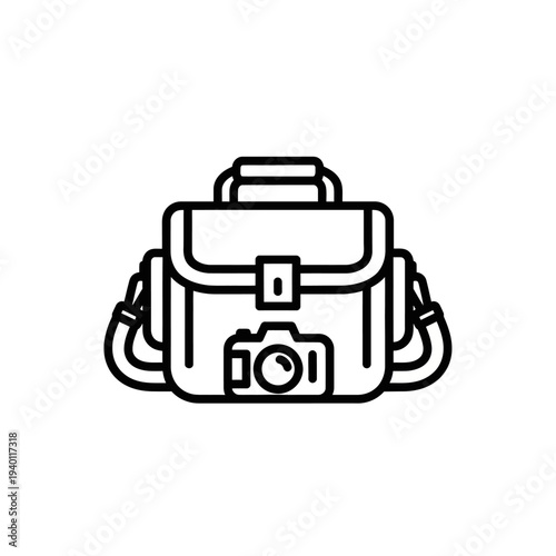 Minimalist Camera Bag Illustration with Modern Design Elements