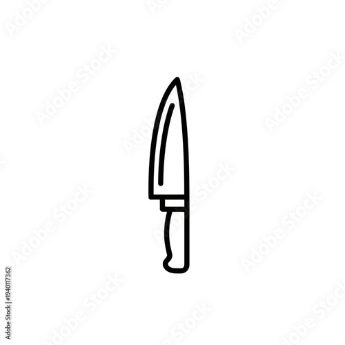 Minimalist Illustration of a Kitchen Knife for Culinary and Cooking Themes