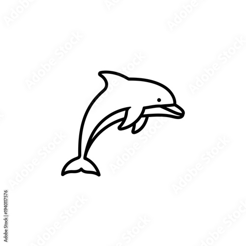 Minimalist Illustration of a Playful Dolphin in Motion for Marine Life Themes