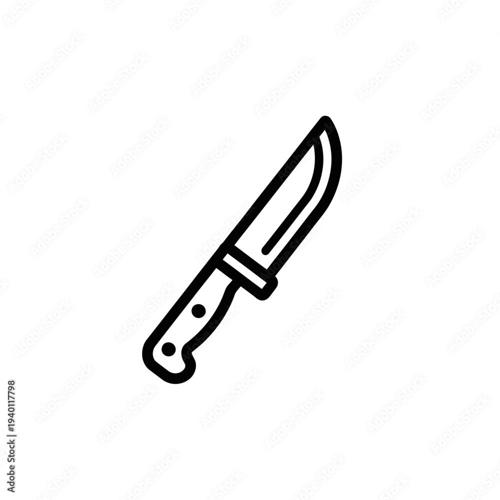 Fototapeta premium Minimalist Line Art Illustration of a Kitchen Knife for Culinary Design