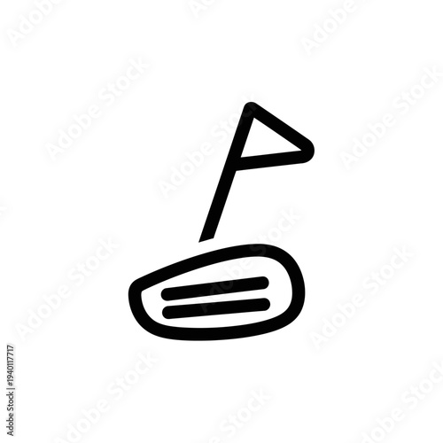 Minimalist Golf Course Flag and Tee Illustration for Sports Concepts