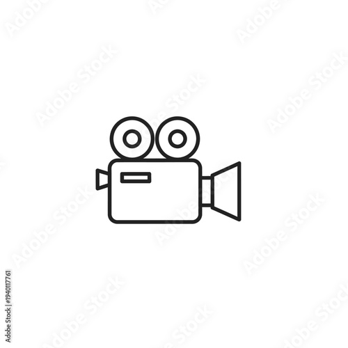 Minimalist Illustration of a Vintage Movie Camera for Film and Cinema Concepts