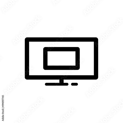 Minimalist Computer Monitor Icon for Technology and Digital Interface Design
