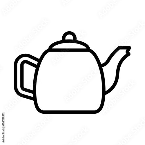 Minimalist Line Drawing of a Classic Tea Pot for Kitchen or Cafe Decor