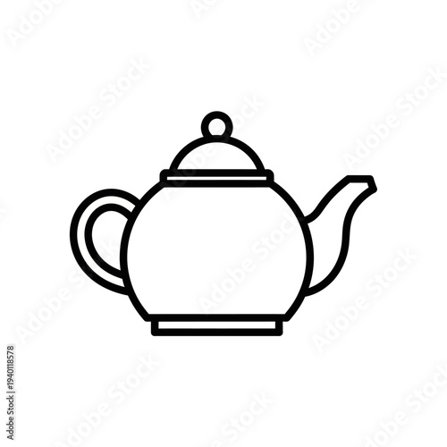 Minimalist Line Drawing of a Classic Teapot for Coffee and Tea Enthusiasts