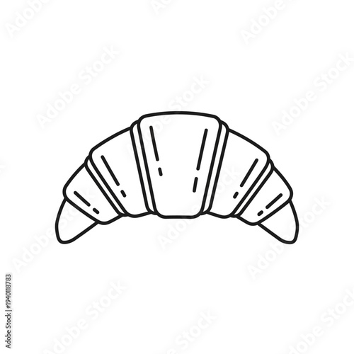 Minimalist Line Drawing of a Croissant for Food and Bakery Themes