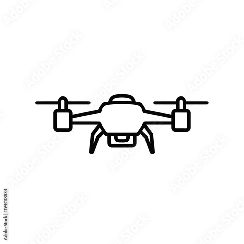 Minimalist Line Drawing of a Drone with Propellers for Technology and Innovation