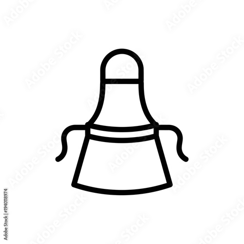 Minimalist Line Drawing of an Apron with Adjustable Straps and Pocket