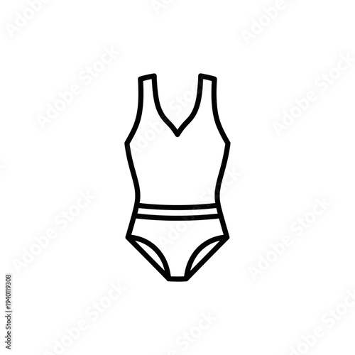 Minimalist Line Drawing of Swimsuit for Summer Fashion and Beachwear