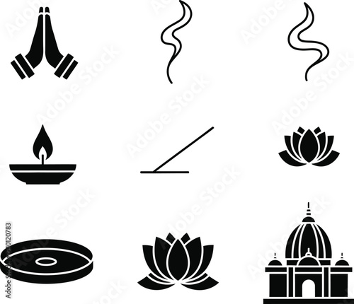 Hinduism and buddhism spiritual symbols