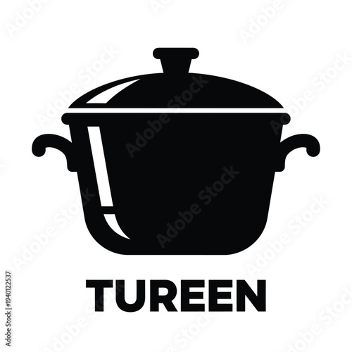 Foto A minimalist black and white line art illustration depicts a covered cooking pot