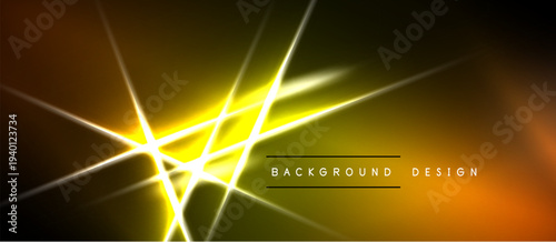 Bright yellow lines intersect dark background. Gradient orange hues create dynamic visual effect. Text reads background design.