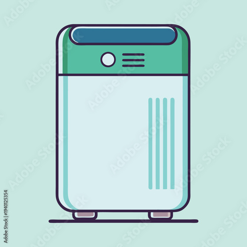 A modern minimalist air purifier illustration perfect for a clean and healthy home