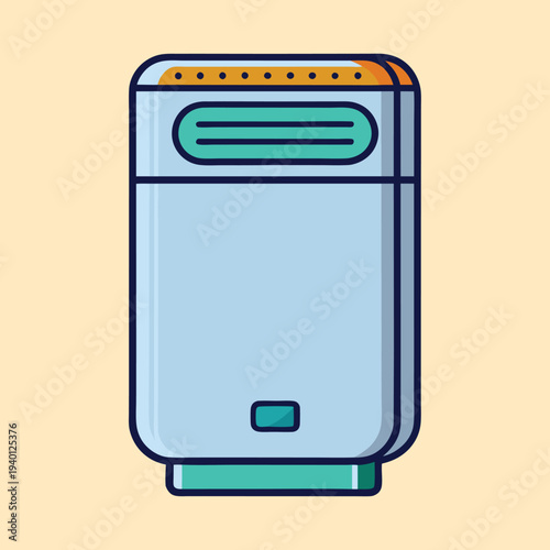 Modern Hand Dryer Appliance with Light Blue and Teal Accents on Beige