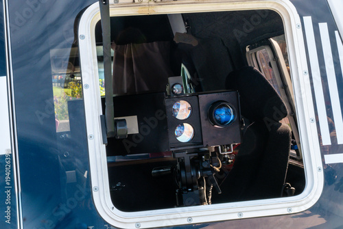 Canvas Print Speed camera detector van with camera looking out rear window.