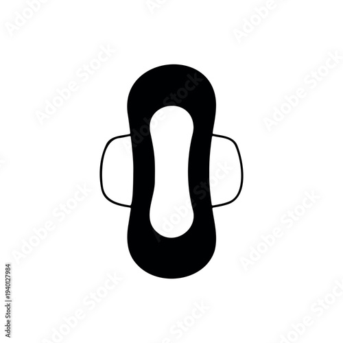 Sanitary pad silhouette vector flat illustration design.