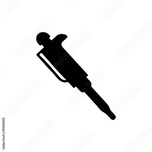 Automatic Pipette silhouette vector flat illustration design.